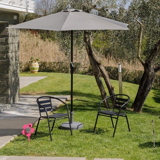 Deracy 236cm Parasol Dakota Fields Fabric Colour: Grey on Productcaster.