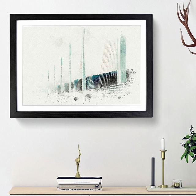 Millau Viaduct Bridge in France - Picture Frame Graphic Art Print East Urban Home Frame Option: Black Framed, Size: 48cm H x 65cm W x 2cm D on Productcaster.