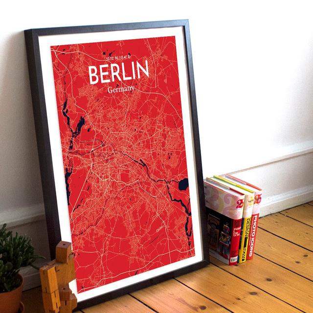 Berlin - Unframed Graphic Art Print on Paper East Urban Home Size: 61cm H x 45.7cm W x 0.13cm D, Colour: Pink on Productcaster.