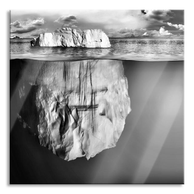 Huge Iceberg Under Water Unframed Square Photograph on Glass Highland Dunes Size: 70cm H x 70cm W x 0.4cm D on Productcaster.