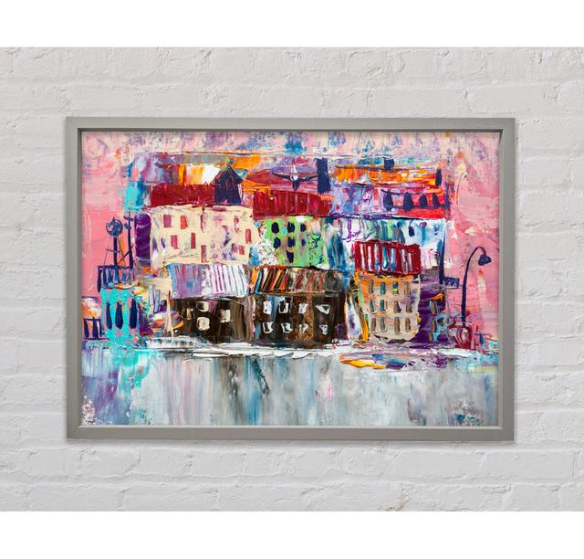 Thick Painted City Illiustration - Single Picture Frame Art Prints on Canvas Bright Star Size: 84.1cm H x 118.9cm W on Productcaster.