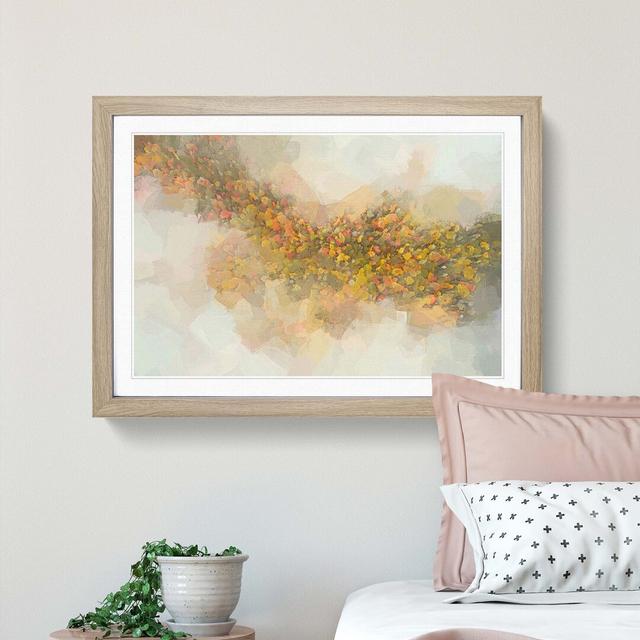 Mist over the Forest - Picture Frame Graphic Art Print East Urban Home Size: 62cm H x 87cm W x 2cm D, Frame Option: Oak Framed on Productcaster.