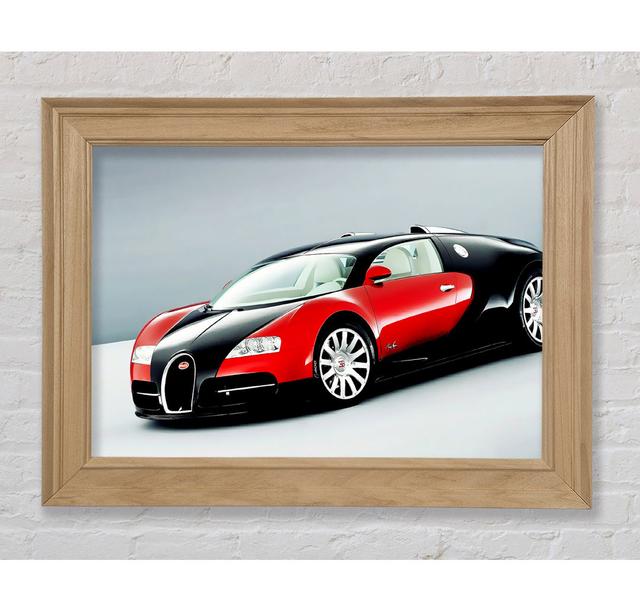 Bugatti Veyron Rot und Schwarz Seitenprofil - Bilderrahmen Kunstdrucke Bright Star Größe: 29,7 cm H x 42 cm B on Productcaster.