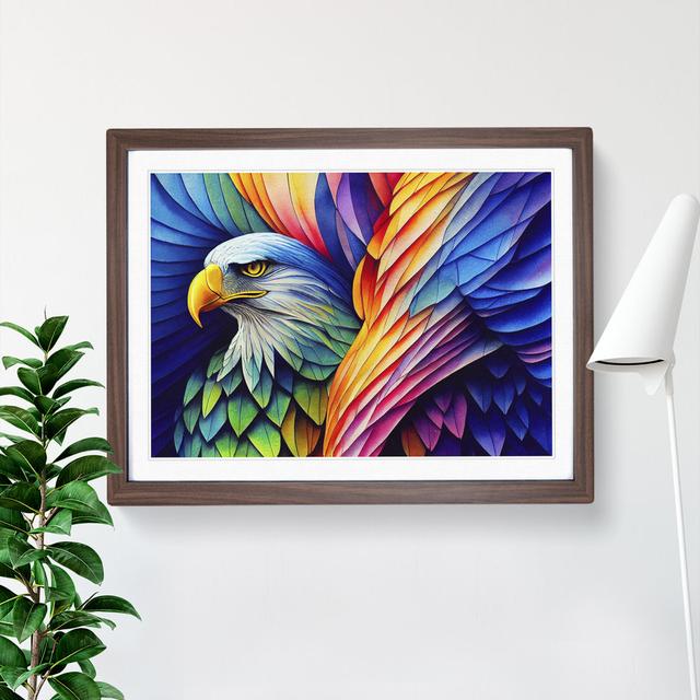 Eagle Bird Watercolour Vol.7 - Single Picture Frame Print 17 Stories Size: 25cm H x 34cm W x 2cm D, Frame Colour: Walnut Frame on Productcaster.