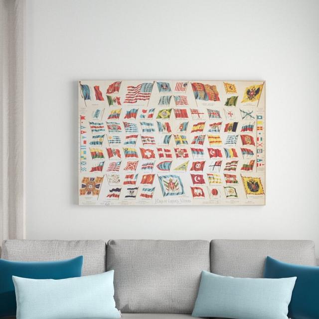 Flags Of Various Nations 1892 by Oliver Gal - Wrapped Canvas Print East Urban Home Size: 76cm H x 114cm W x 4cm D on Productcaster.