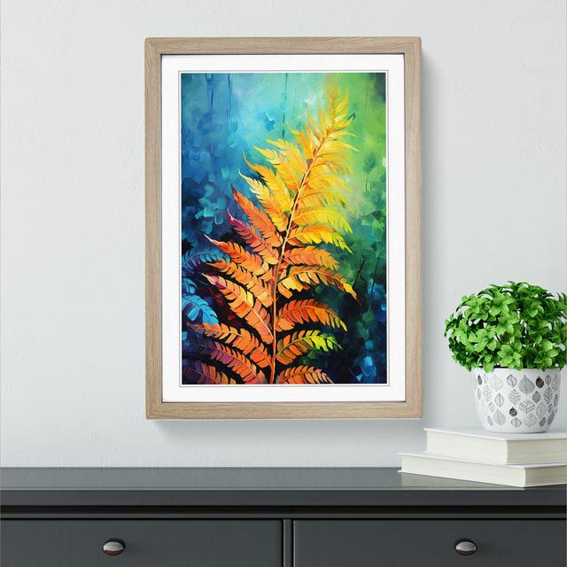 Fern Leaf Impressionism No.2 - Single Picture Frame Print on Wood Brambly Cottage Frame Colour: Oak, Size: 46cm H x 34cm W x 2cm D on Productcaster.