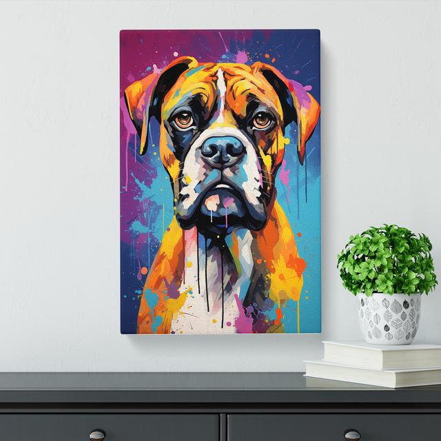 Boxer Dog Abstract - No Frame Print Marlow Home Co. Size: 50cm H x 35cm W x 3cm D on Productcaster.