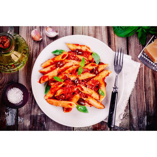 Italian Penne Pasta - Wrapped Canvas Print Ebern Designs Size: 30cm H x 46cm W x 3.8cm D on Productcaster.