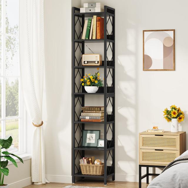 200cm H x 34cm W Metal Bookcase Blue Elephant Colour: Black on Productcaster.