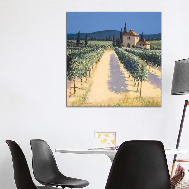 Vineyard Shadows by David Short - Wrapped Canvas Print August Grove Size: 93.98cm H x 93.98cm W x 3.81cm D on Productcaster.