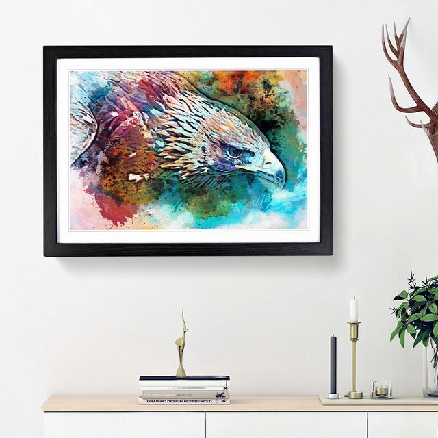 Eagle - Picture Frame Painting Print East Urban Home Size: 48cm H x 65cm W x 2cm D, Frame Option: Black Framed on Productcaster.