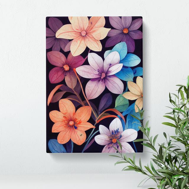 XC1022-5070X Water Paint Flowers No.2 - Wrapped Canvas Graphic Art Marlow Home Co. Size: 76cm H x 50cm W x 3cm D on Productcaster.