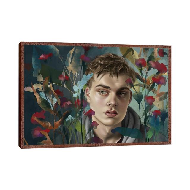 Garden by Teodora Jelenic - Painting Print on Canvas Ebern Designs Size: 45.72cm H x 66.04cm W x 3.81cm D, Format: Classic Brown Wood Framed on Productcaster.