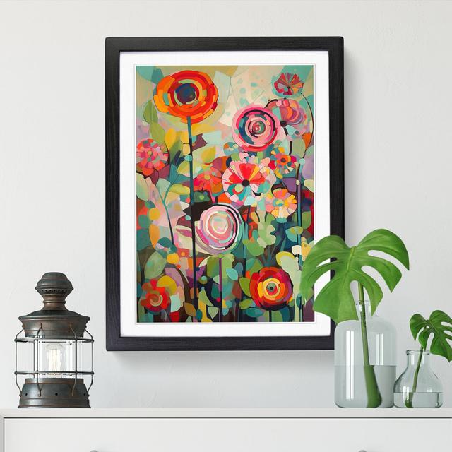 Contemporary Orphism Flowers Vol.4 - Single Picture Frame Graphic Art Marlow Home Co. Format: Beige Framed, Size: 64cm H x 46cm W on Productcaster.