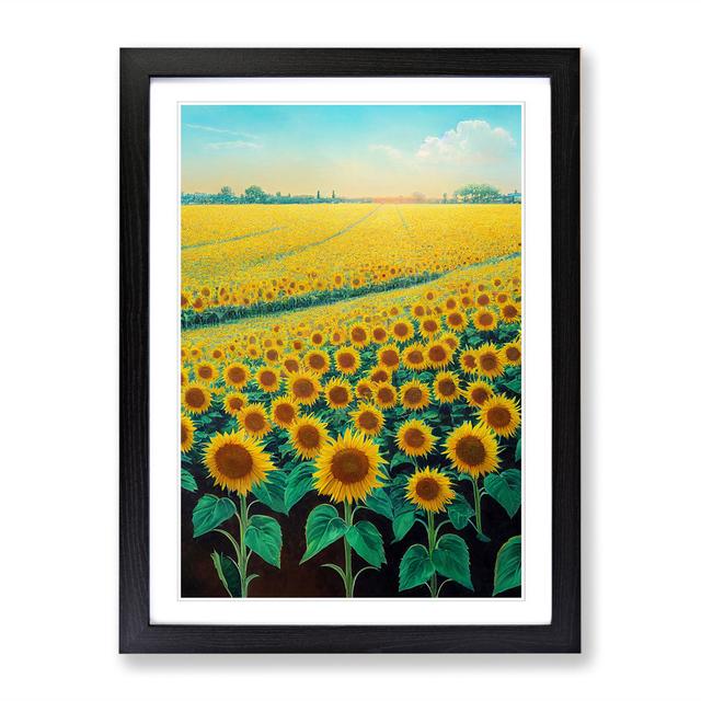 Sunflower Field Vol.6 - Print Brambly Cottage Size: 34cm H x 25cm W x 2cm D, Frame Option: Oak on Productcaster.