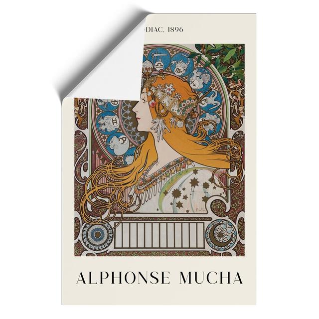 The Zodiac Vol.1 by Alphonse Mucha - Unframed Painting East Urban Home Size: 30cm H x 21cm Wx 0.1cm D on Productcaster.