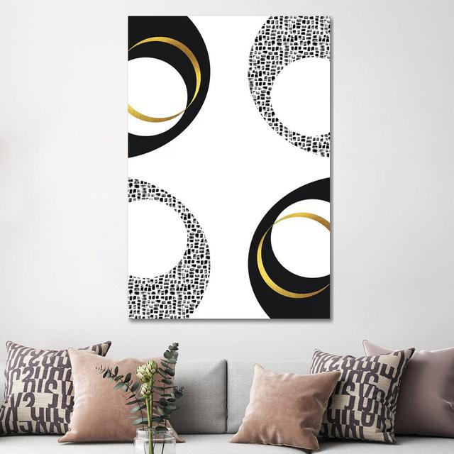 Black & White Abstract No. 7 | Gold Canora Grey Size: 152.4cm H x 101.6cm W x 3.81cm D on Productcaster.