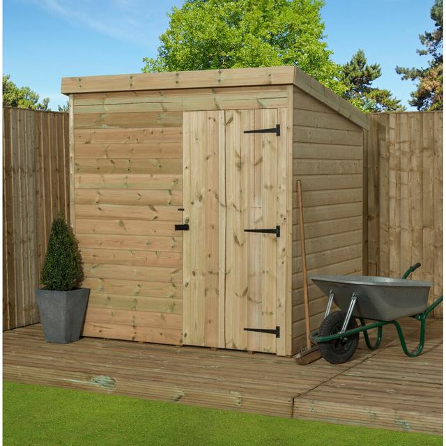 6 Ft. W x 3 Ft. D Shiplap Pent Wooden Shed Empire Sheds Ltd Orientation: Right Hand Side on Productcaster.