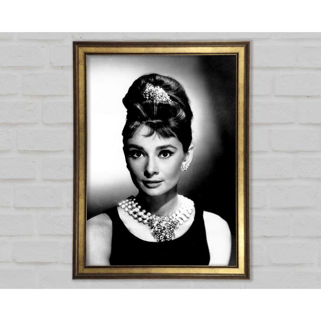 Audrey Hepburn Diamonds And Pearls - Print Canora Grey Size: 84.1cm H x 59.7cm W x 1.5cm D on Productcaster.