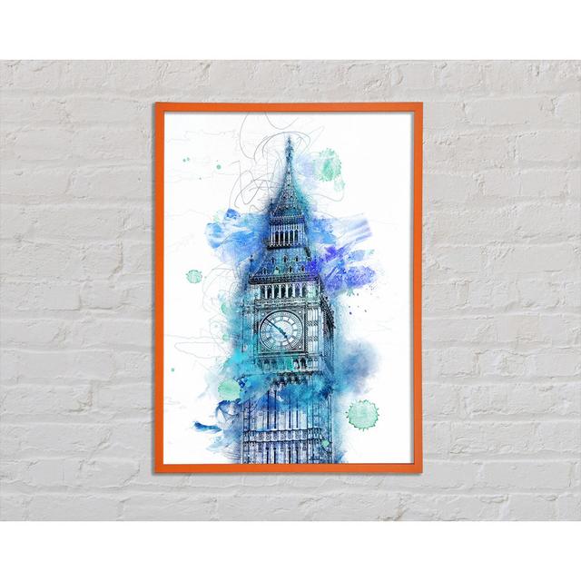 Aquarell Big Ben 1 - Einzelner Bilderrahmen Kunstdrucke Ophelia & Co. Größe: 59,7 cm H x 42 cm B x 2 cm T on Productcaster.