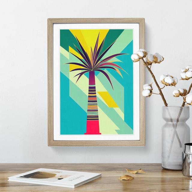 XV1022-379X Abstract Palm Tree - Picture Frame Graphic Art Bay Isle Home Format: Oak, Size: 64cm H x 46cm W x 2cm D on Productcaster.