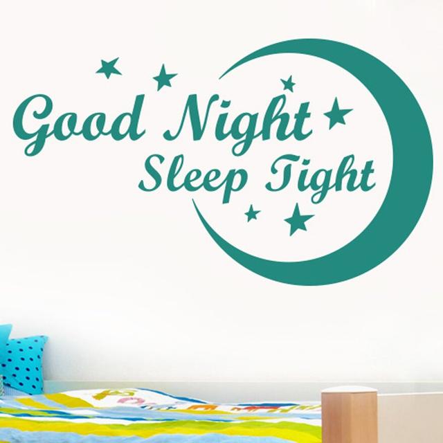 Good Night Sleep Tight Wall Sticker Happy Larry Size: Medium, Colour: Aqua Green on Productcaster.