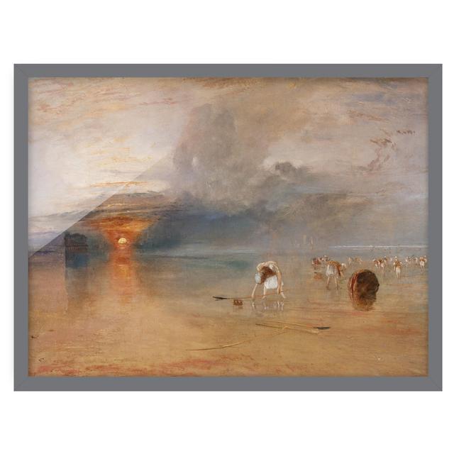 Picture With Frame - William Turner - Beach Near Calais - Landscape 3:4 Highland Dunes Size: 40cm H x 55cm W x 2cm D, Frame Option: Grey Framed on Productcaster.