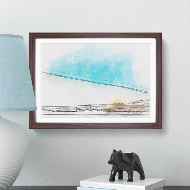 View of San Francisco in California in Abstract - Picture Frame Graphic Art Print East Urban Home Frame Option: Walnut, Size: 40cm H x 60cm W x 2cm D on Productcaster.