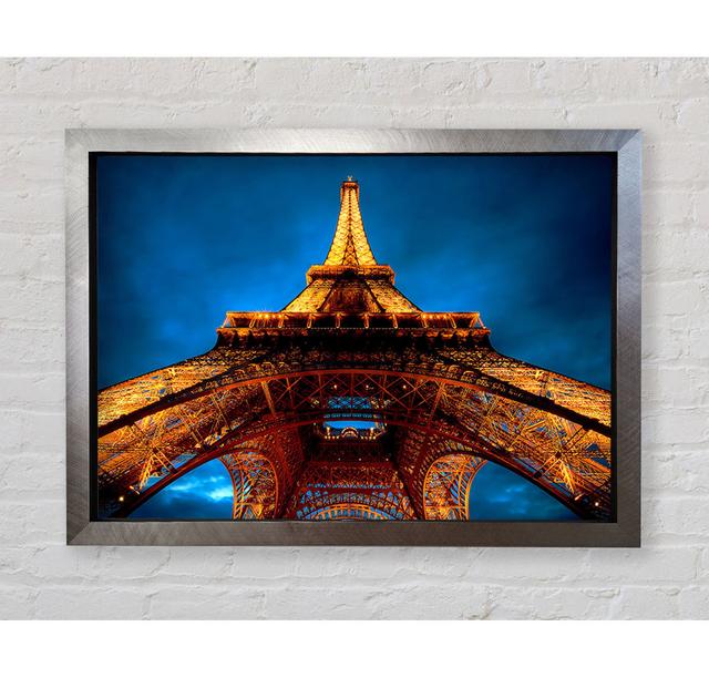 Paris At Night Eiffel Tower View From Below - Single Picture Frame Art Prints Bright Star Size: 59.7cm H x 84.1cm W on Productcaster.