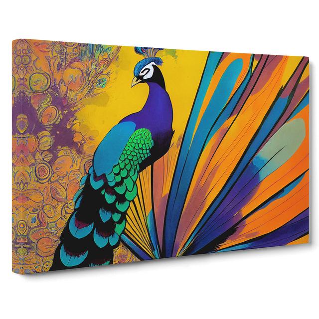 Exclusive Peacock Abstract - Wrapped Canvas Print Latitude Vive Size: 35cm H x 50cm W x 3cm D on Productcaster.