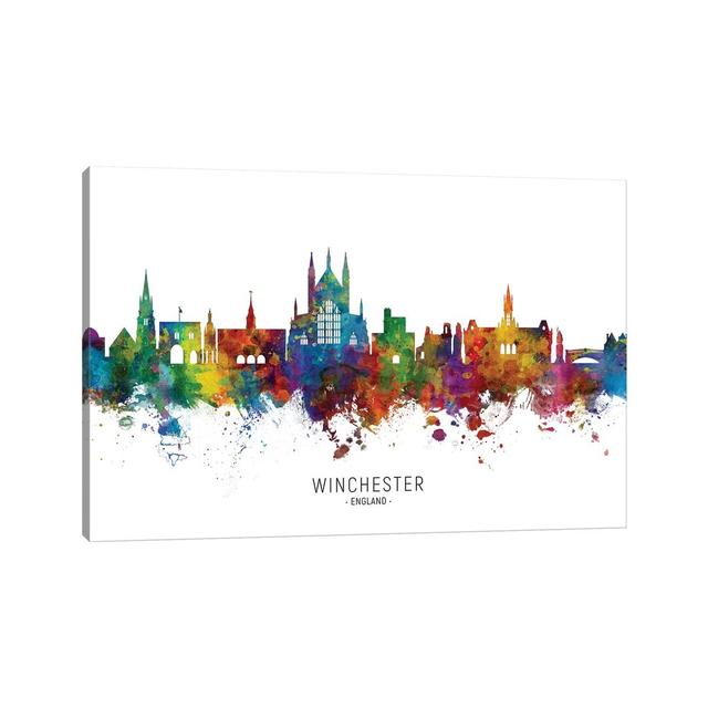 Winchester England Skyline by Michael Tompsett - Wrapped Canvas Painting Latitude Run Size: 20.32cm H x 30.48cm W x 1.91cm D on Productcaster.