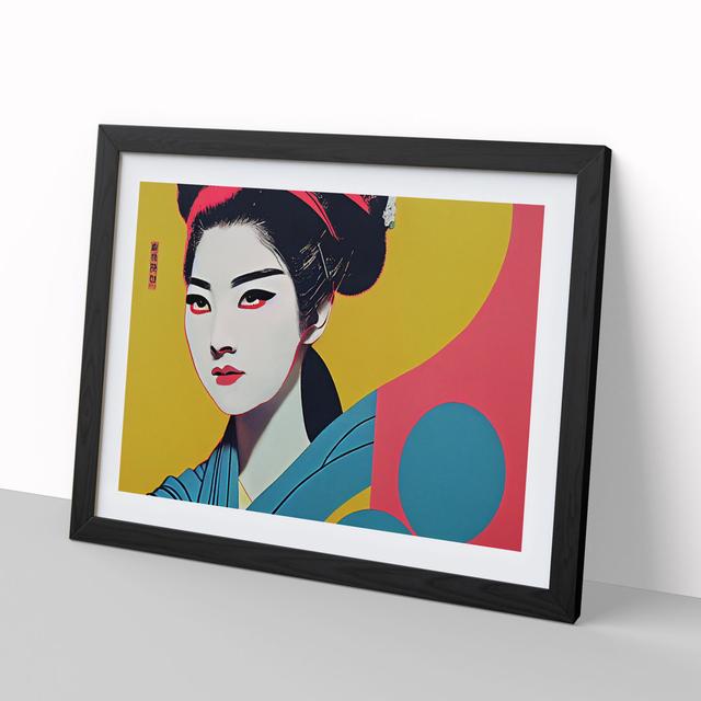 Accomplished Geisha - Picture Frame Graphic Art Marlow Home Co. Size: 34cm H x 46cm W x 2cm D, Frame Colour: Black on Productcaster.