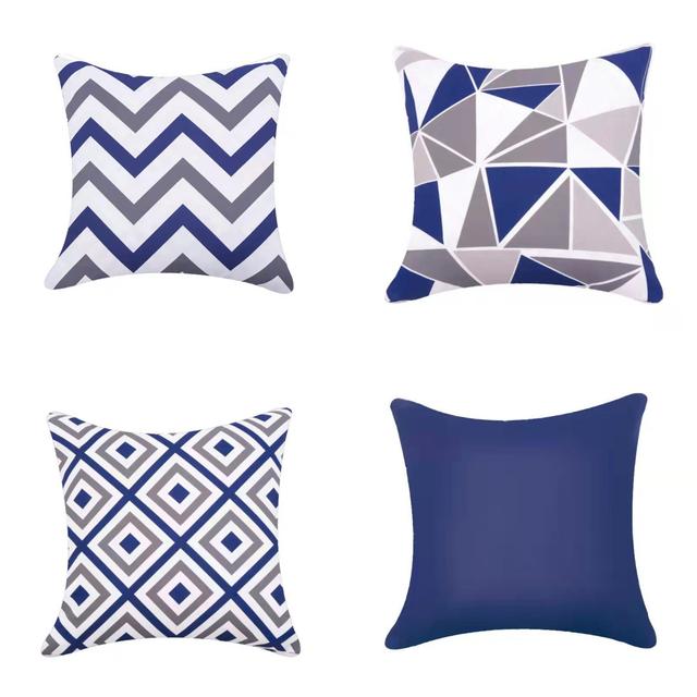 Batina Indoor / Outdoor Geometric Square Throw Pillow Cover (Set of 4) Brayden Studio Colour: Blue on Productcaster.