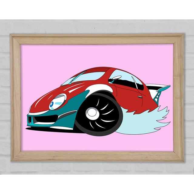 Fast Racecar Pink - Single Picture Frame Art Prints Bright Star Size: 29.7cm H x 42cm W x 1.5cm D on Productcaster.