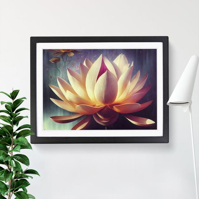 Striking Lotus Flower - Single Picture Frame Print Marlow Home Co. Frame Colour: Black, Size: 46cm H x 64cm W x 2cm D on Productcaster.