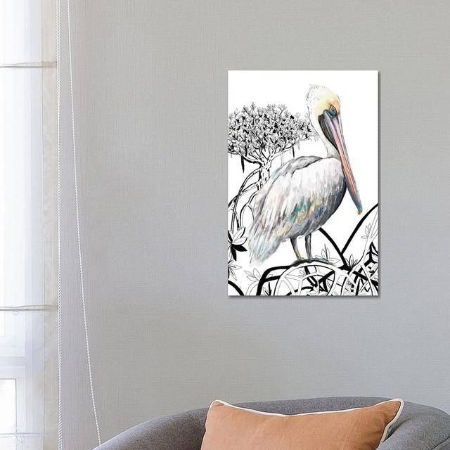 Pelican On Branch II by Patricia Pinto - Wrapped Canvas Print ClassicLiving Size: 66.04cm H x 45.72cm W on Productcaster.