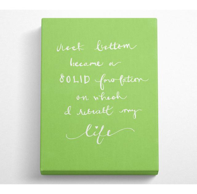 Rock Bottom Lime Green - Wrapped Canvas Art Prints Happy Larry Size: 81.3cm H x 50.8cm W x 10cm D on Productcaster.