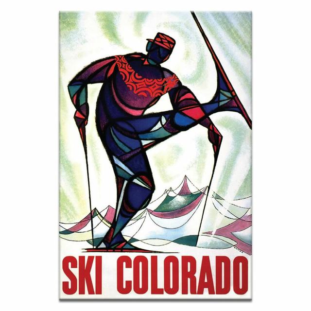 'Ski Colorado' Graphic Art Wrapped on Canvas East Urban Home Size: 152cm H x 102cm W x 3.8cm D, Format: Wrapped Canvas on Productcaster.