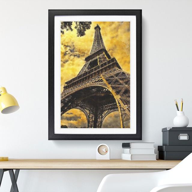 Eiffel Tower Vol.7 - Picture Frame Graphic Art East Urban Home Size: 36cm H x 27cm W x 2cm D, Frame Option: Black Framed on Productcaster.