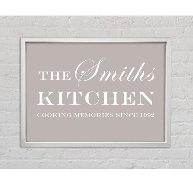 Kitchen Quote Your Family Name And Date Kitchen Dusty Pink - Single Picture Frame Art Prints on Canvas Bright Star Größe: 59,7 cm H x 84,1 cm B x 3,3 on Productcaster.