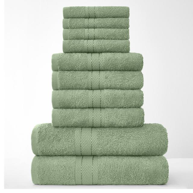 Okeima Cotton Bath Towels - Set of 10 17 Stories Colour: Charcoal on Productcaster.