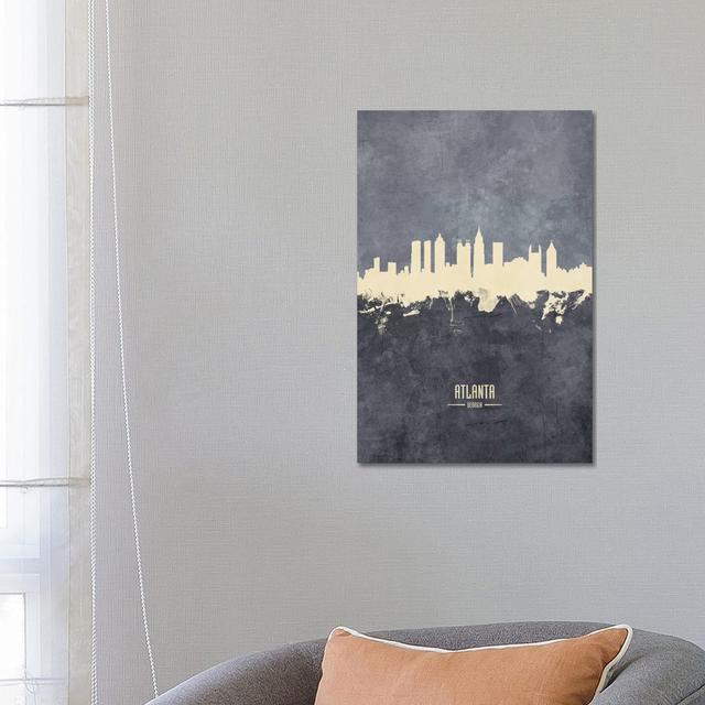 Atlanta Georgia Skyline Grey by Michael Tompsett - Wrapped Canvas Graphic Art ClassicLiving Size: 66.04cm H x 45.72cm W x 1.91cm D on Productcaster.