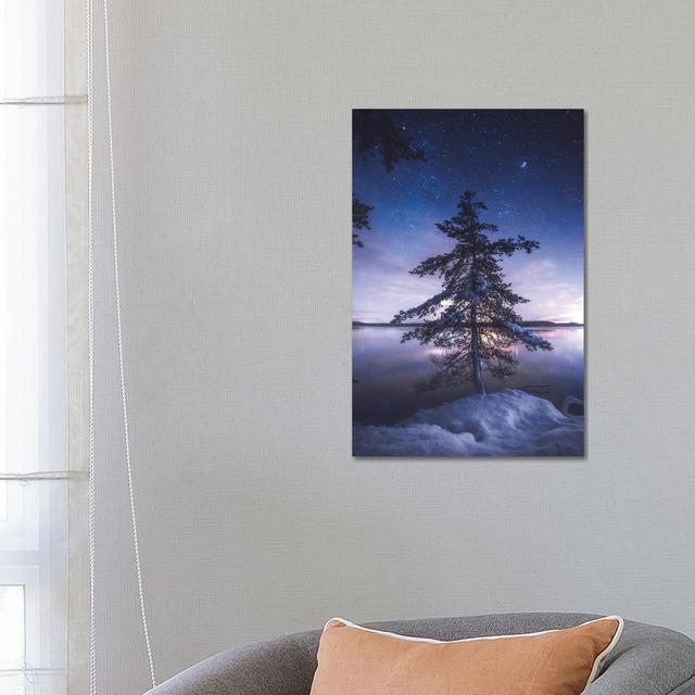 First Snow Under The Stars by Lauri Lohi - Wrapped Canvas Print Alpen Home Size: 66.04cm H x 45.72cm W x 3.81cm D on Productcaster.