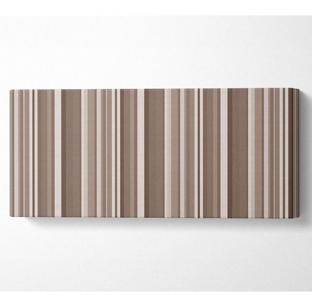 Retro Stripes Beige - Print August Grove Size: 71cm H x 162.5cm W x 10cm D on Productcaster.