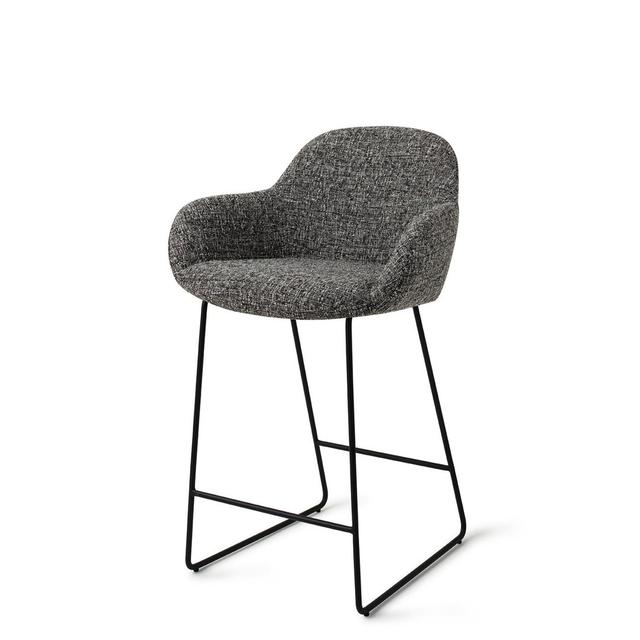 Kushi Skyfall Bar Stool - Slide Black (H) (Set of 2) Ivy Bronx Seat Height: 65cm , Colour: Dark Grey on Productcaster.