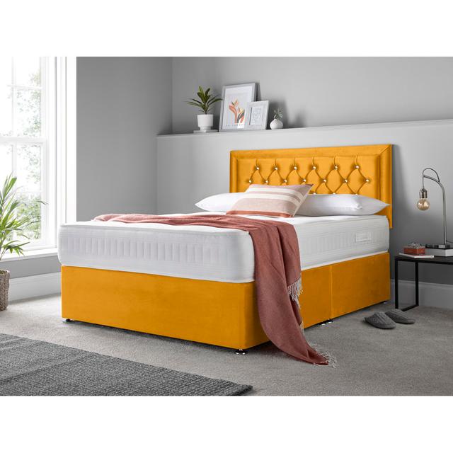 Macungie Divan Bed Set Rosdorf Park Size: Small Double (4'), Storage Type: No Drawers, Colour: Mustard on Productcaster.