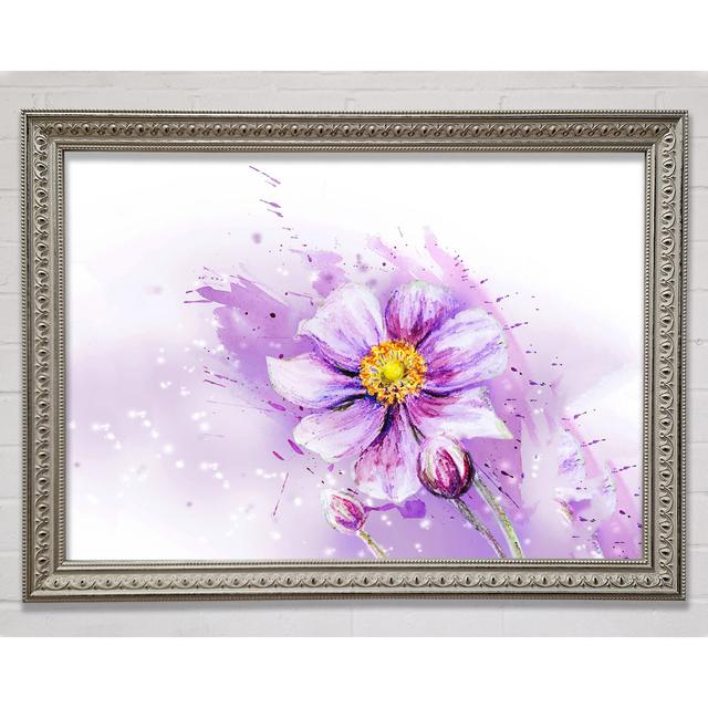 Purple Daisy Bloom - Single Picture Frame Art Print Ophelia & Co. Format: Silver Framed Paper, Size: 84.1cm H x 118.9cm W x 3cm D on Productcaster.