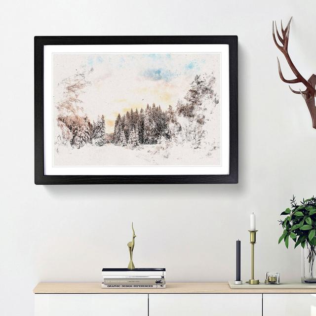 Winter White Forest in Sweden - Picture Frame Graphic Art Print East Urban Home Size: 35cm H x 50cm W x 2cm D, Frame Option: Black on Productcaster.