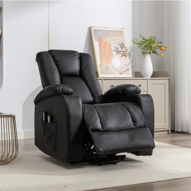 Anuel Faux Leather Recliner Brayden Studio Upholstery Colour: Black on Productcaster.