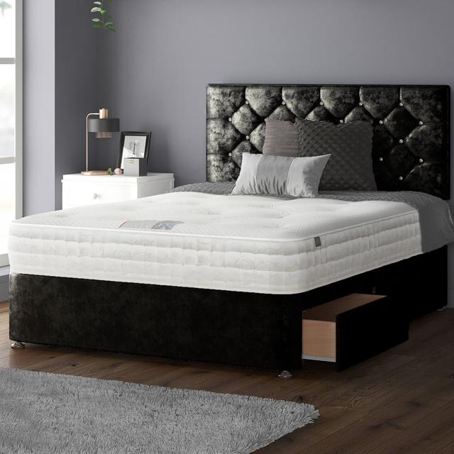 Fall Divan Bed Set Rosdorf Park Colour: Black, Size: Super King (6'), Storage Type: 2 Foot-end Drawers on Productcaster.